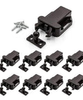 Push To Open Touch Latch 8 Pack With Self Locking Rebound Mechanism for Cabinets and Drawers Easy Install with Screws shown