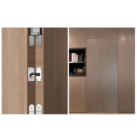 Concealed Door Closer Auto Self Closing Attachment For Wooden Doors With Alloy Frame, silver finish, wall mount, indoor view
