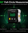 Straight Up Digital Angle Finder Protractor With Hella Strong Magnetic Base And Dead On 4X90 Degree Readings Featuring A Badass LED Screen for precise angle measurements.