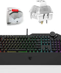 Slick Ergonomic Mechanical Gaming Keyboard Featuring Goated Adjustable Actuation Switches And Dope Oled Smart Display With Rgb Backlighting For Blazing Fast Pc And Mac Combat Sessions with RGB illumination and switch housing.