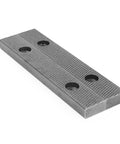 6 Inch Hardened Steel Vise Jaw Plates Pair With Mounting Screws For Bench Tools, showing surface texture and mounting holes.