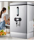 40L Commercial Hot Water Dispenser Urn With Auto Fill Faucet Stainless Steel Tank On Demand Boiling For Coffee Shops Offices Breakrooms Tea Stations Boss Ready High Capacity Brew Solution, stainless steel tank in kitchen environment