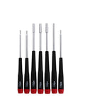 7 Piece Metric Nut Driver Set With Extra Long Handles, Precision Machined Tips To Minimize Cam-Out, Chrome Plated handles front view