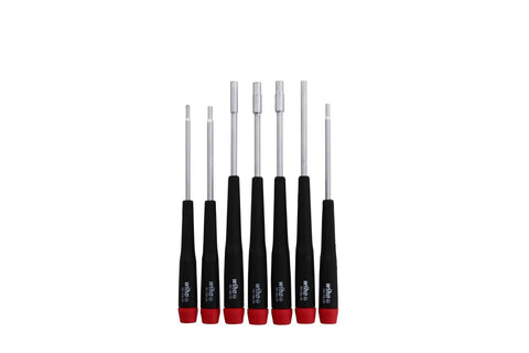 7 Piece Metric Nut Driver Set With Extra Long Handles, Precision Machined Tips To Minimize Cam-Out, Chrome Plated handles front view