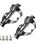 Badass Ultralight Carbon Fiber Water Bottle Cages For Bikes Featuring A Rock Solid Hold Compatible With Standard Drinkware Two Pack, shown with screws.