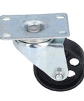 Heavy Duty 3 Inch Swivel Caster Wheel Pair Dual Bearing Cast Iron Housing Industrial Rubber Tread close-up view