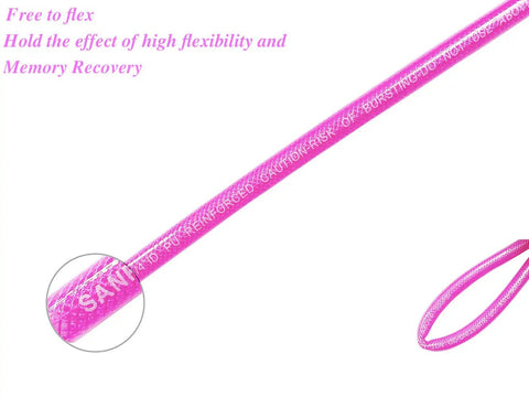 Reinforced Polyurethane Air Hose One Quarter Inch By One Hundred Feet Pink Transparent With Swivel Quick Coupler Detail