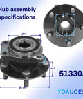 Front Wheel Hub And Bearing Assembly For 2009 To 2014 Forester Outback Impreza Legacy XV Crosstrek 5 Lug With ABS Direct Fit Replacement Durable Wheel Bearing Unit Easy Install Bolt In For Subarus with measurements