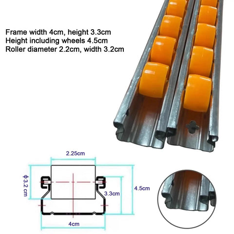 Yellow Sealed Ball Bearing Gate Guide Roller For Light Duty Woodworking Outfeed Conveyor 50Cm Built Tough Galvanized Steel Table Saw Stand Rollers That Glide Smooth As Silk