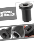 Durable Carbon Steel Barn Door Stopper And Sliding Track Spacer Set featuring individual black carbon steel stopper, close-up views