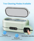 Pro Gear Slick Ultrasonic Cleaner For Jewelry And Glasses With Dual Cleaning Modes And Strong 48 Khz Waves To Sweep Out Tough Gunk With Plain Tap Water For Bright Shine, showing control panel with timer settings.