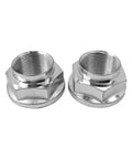 Pair Of M26x15 Front CV Shaft Axle Nuts Made From Heat Treated Steel For Honda Accord Civic CRV Odyssey Pilot Ridgeline And Accuras, showing hex nuts in zinc-plated steel.