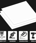 Acrylic sheets, three white glossy 8x10 inches, 1/8 inch thick, stacked