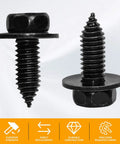 Indented Hex Head Sems Bolts for Fender Engine Cover, 5/16-18 Thread, 7/8 Inch Length, DIY Replacement 384930-S36 Kit