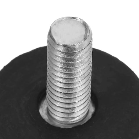 Close-up of Adjustable Feet Levelers For Chairs Table Legs And Stools M6 Screw On Furniture Glides showing metal and plastic build