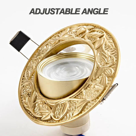5w Vintage Brass Downlight Round Recessed Lighting Housing Trim Kits Led Recessed Lighting Led Round Ceiling Light Kit with adjustable angle design.