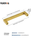 30 Pack 5 Inch Gold Brushed Stainless Steel Cabinet Handles Square Bar Drawer Pulls For Kitchen And Bathroom Cupboards, with screws