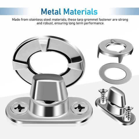 Built Tough Galvanized Turn Button Fasteners Twenty Pack Twist Lock Hardware for secure tarp with stainless steel components.