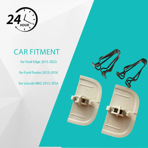 Beige Tan Sun Visor Clips For Ford Edge 2013 2024 And Lincoln MKZ Fusion 2013 2014 2015 2016 With 2 Clips And 4 Black Clips