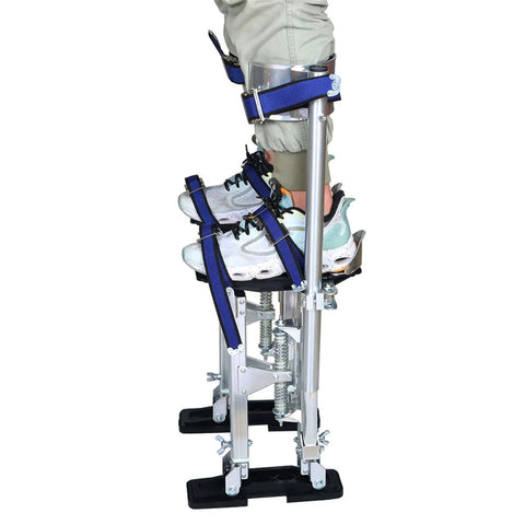 Adjustable 15 To 23 Inches Aluminum Drywall Stilts For Painting And Cleaning With Skid Resistant Rubber Soles in use