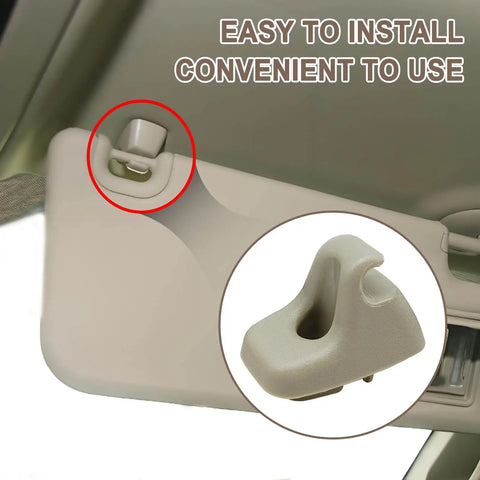 2 Pcs Beige Sun Visor Clips For Dodge Ram 1500 2500 3500 4500 5500, Sun Visor Retainer Clip Replacement OE 1HS09BD1AA, close-up of installed clip