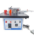 Heavy Duty Portable Edge Banding Machine Delivers Tight Seams With Double Side Glue And Adjustable Speed, featuring control panel and foot pedal.