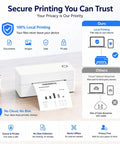 Zero Hassle Bluetooth Thermal Label Printer And Wireless Shipping Label Maker For Business, compact printer with confidential report printing.