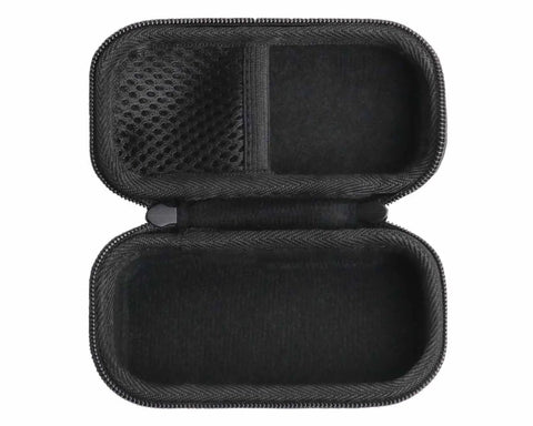 Hard EVA Protective Travel Case For Bosch Laser Distance Measure And Accessories, Built Tough With Double Stitch Oxford Exterior, Water Resistant Zipper, Custom Foam Fit, Keeps Your GLM Meters Safe On Job Sites And In Transit, open black case interior