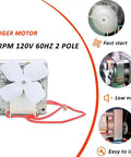 Universal 2.0 RPM Auger Motor Replacement For Most Pellet Grills 120V 60Hz Two Pole With UL1332 Wiring Durable Gears For Even Cooking And Longer Lifespan