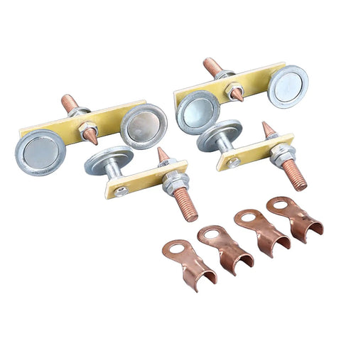 Jiawu Heavy Duty Magnetic Welding Support Set Includes 4 Pcs Durable Copper Tail Ground Clamps For Mechanical Repair And Sheet Metal Work, A Total Game Changer For Diy Pros Who Need Reliable Hold And Precision Every Single Time Without Frustration. Set of 4 strong magnets and copper clamps.