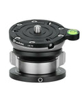 75mm Leveling Base For Tripod With Butterfly Lock Collar, 55 Lb Max Load, Tilt Range Plus Or Minus 15 Degrees, Half Ball Leveling