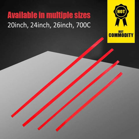 2Pcs Bike Tire Liner For Flat Proof Rides, multiple red tire liners for 20 24 26 29 inch tires on display