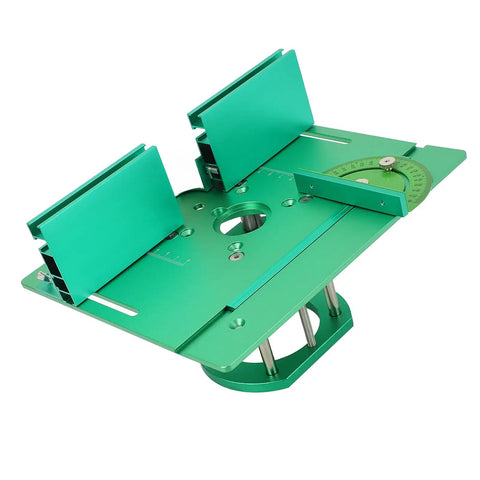 Heavy Duty Nitty Gritty Pro Router Lift Plate System For Woodworking Benches With Smooth Manual Height Raising Mechanism And Rock Solid Aluminum Assembly, close-up view showing precision design.