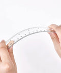 Hands bending Clear Plastic Ruler 6 Inch Plus 12 Inch, Super Handy Straight Ruler For School And Office, See Through Design With Dual Scales