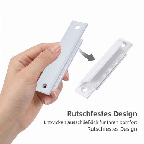 2 Pack Surface Mounted Cabinet Pulls for Kitchen Cabinets and Drawers Aluminum Alloy Window Sash Handles 3 Inch Hole Center, white handle close-up