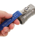 Heavy Duty Stainless Steel Ball Valve With Internal Threaded Fittings For Solid Water Pipe Networks held by hand.
