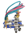Heavy Duty Semi Automatic Double Torch Gas Cutting Machine Features Buttery Smooth Tracking Rock Solid Alloy Frame For Nail Perfect Bevel Or Straight Cuts Every Time with dual torches and hoses.