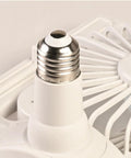 Close-up of E27 screw base of socket ceiling fan, designed for remote control, small ceiling fan with light.
