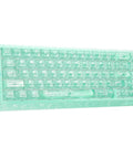 Compact Wired Esports Keyboard With Eight Kilohertz Polling And Rapid Trigger Tech, mint green translucent design, compact size.