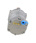 Universal Electric Ac Compressor 20CC Per Rev For 12V Auto Cooling Systems R134a Compatible Unit showing back view with fittings.
