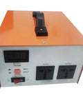 Jaryannix 220V Pneumatic Heat Shrink Bag Sealer With Foot Pedal And Precision Digital Timer Control showing front panel with voltage display.