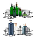 Two Pack Transparent Shower Caddy Adhesive Pads for Replacement No Drilling Strong Wall Mount Sticky Pads for Corner Shelves Bathroom Storage Racks and Soap Holders