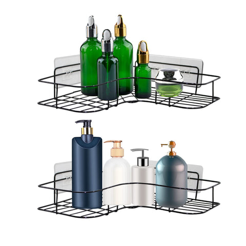 Two Pack Transparent Shower Caddy Adhesive Pads for Replacement No Drilling Strong Wall Mount Sticky Pads for Corner Shelves Bathroom Storage Racks and Soap Holders
