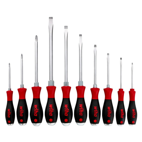 10-piece SoftFinish X Heavy Duty Slotted And Phillips Screwdriver Set With Cushion Grip Handles And Direct Molded Blades