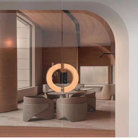 Moon Shaped Sliding Barn Door Handle 200 Mm Diameter Back To Back Wood Pull For Sauna And Glass Doors Front Doors Commercial Push Pull Handle Modern Half Round Design For Grips Like A Boss on glass door