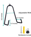 Adjustable Wall Plate Hanger Display Holder For 7 To 14 Inch Plates with dimensions shown and hardware included.