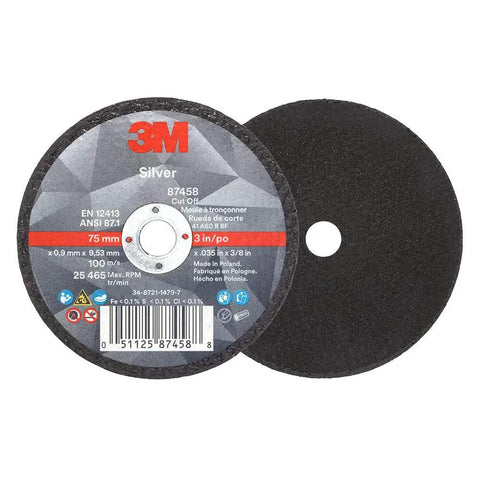 Two Fast Ceramic Abrasive Grain Cutoff Wheels For Metal Fabrication And Pipe Cutting, 3 Inch Diameter,.035 Inch Thick.
