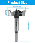 Top Tier 2 Inch Forstner Drill Bit Robust Carbon Steel Build with dimensions 2 inch and 3.7 inch for precise woodworking.