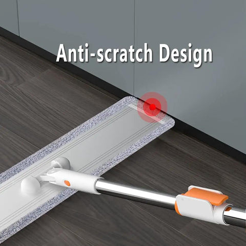 Pro Grade 32 Inch Flat Mop System With Aluminum Telescopic Handle Wet And Dry Microfiber Mop For Hardwood Floors includes four pads