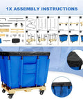 Top Shelf Heavy Duty Vinyl Basket Truck Glide Smooth Industrial Laundry Hamper Commercial Service Cart With Sturdy Wheels blue cover assembly instructions